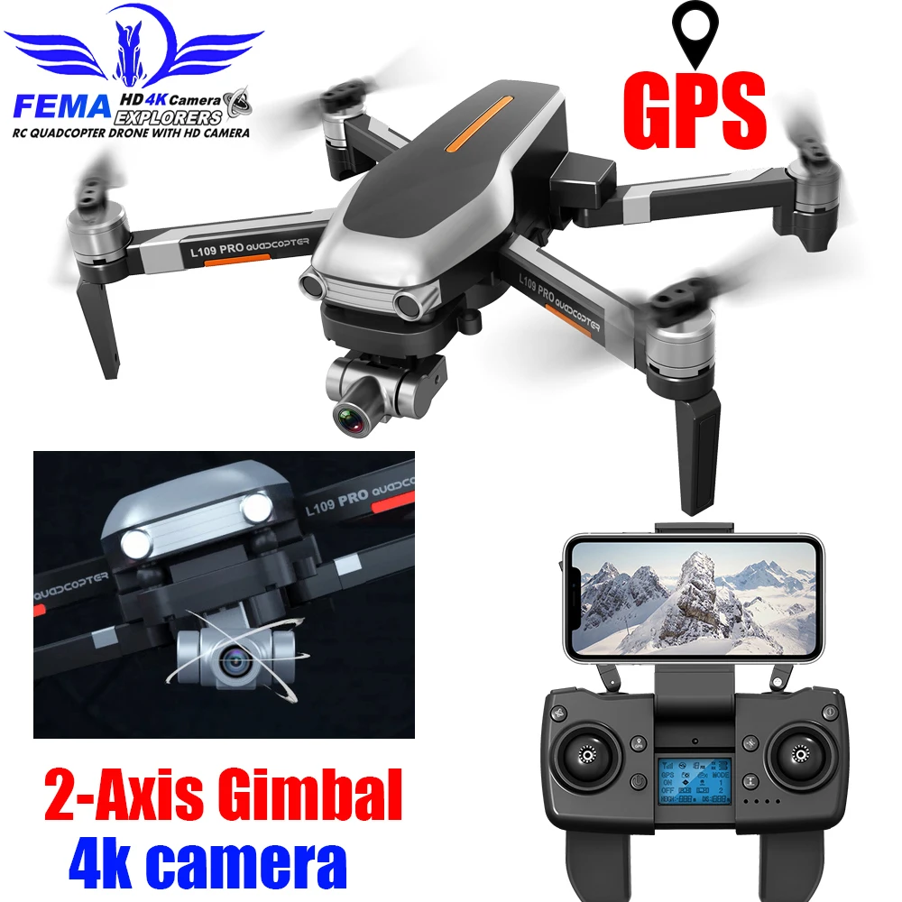 FEMA профессиональная Карданная Дрон GPS 4K HD Камера 5G WI FI FPV L109 PRO Радиоуправляемый с