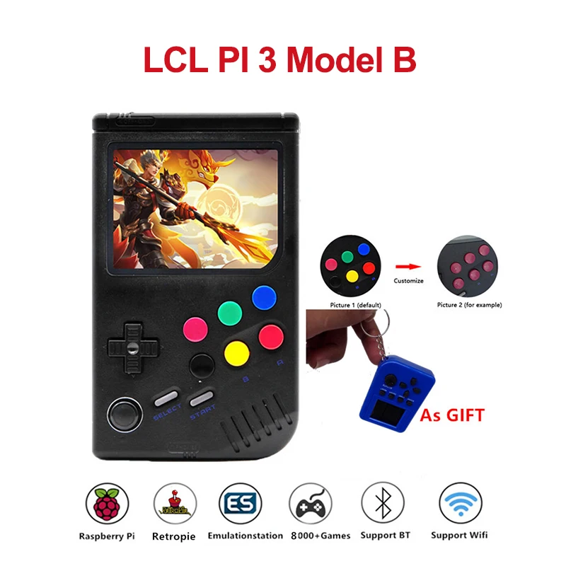 

3.5 Inch IPS HD Screen LCL Pi Handheld Game Player Raspberry 3B Built-in 10,000 games with 64 TF Card