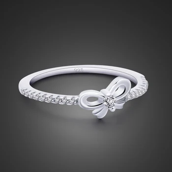 

Butterfly Knot Ring 100%925 Sterling Silver Ring Cute Style Bohemian Glamour Lady Cubic Zircon Ring Silver Jewelry Wholesale