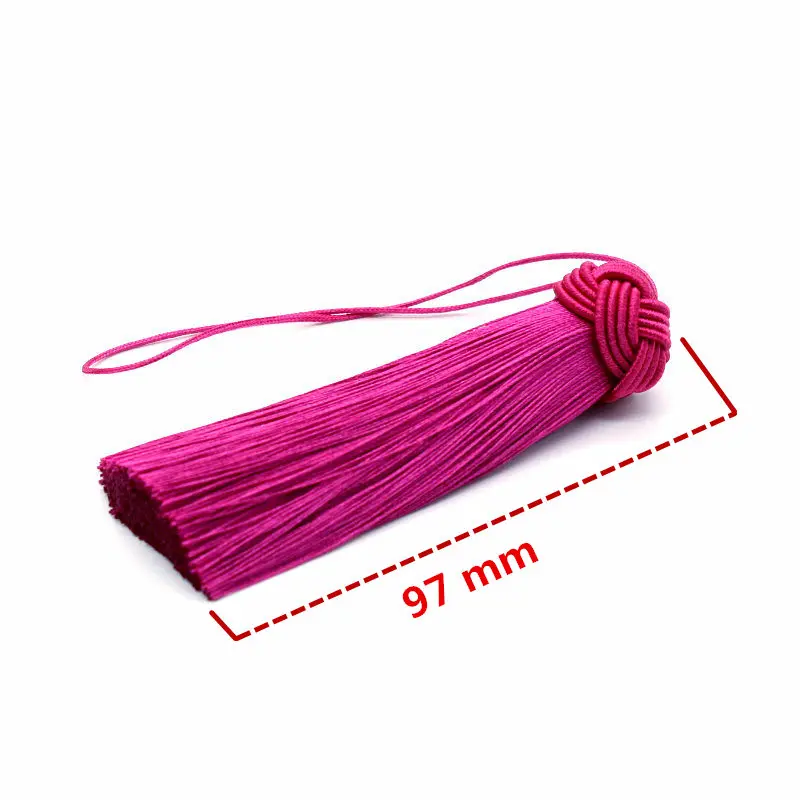 97mm New Short fat pineapple hat tassels Polyester ice silk soft tassel pendants Handmade for Home clothing, decorative tassel