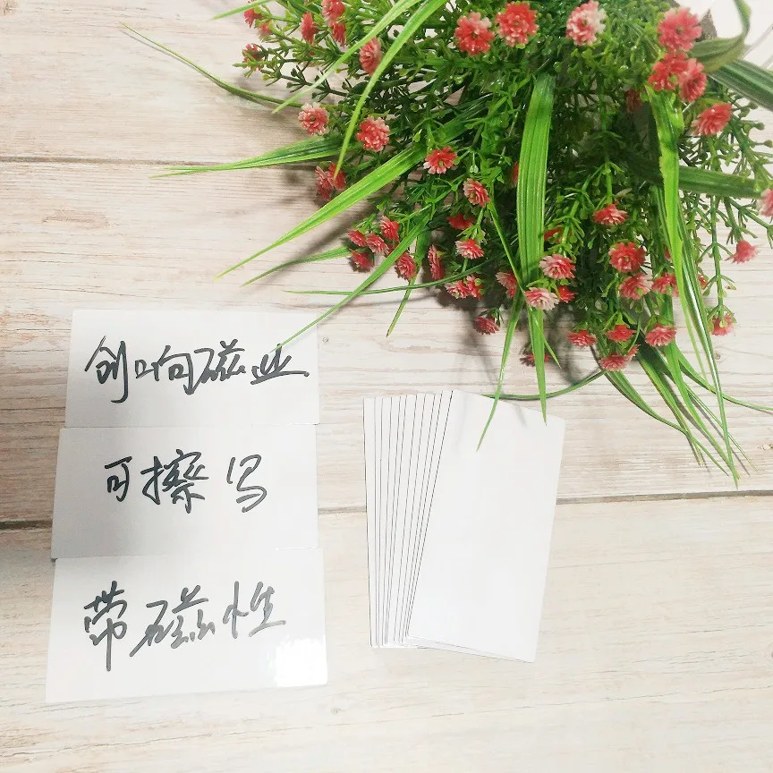 

20 PCS Packing Magnetic Single Sides Erasabled Labels 89x45mm Name Plate Writable Flexible Magnet Name Tags Sticky Labels