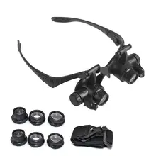 1 шт. 10X 15X 20X 25X лупа очки с светодиодный для ремонта ювелирных часов Лупа инструменты