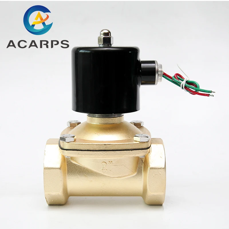 

2" inch Normally Closed Brass Solenoid Valve 24Vac 12VDC 24VDC 220VAC 110VAC Direct Acting For Water Gas Oil