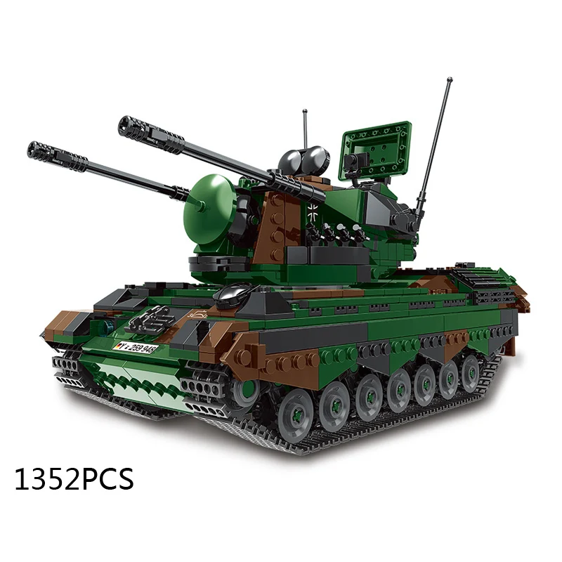 WW2 Военная Германия Гепард самоходная модель зенитная пушка батис moc