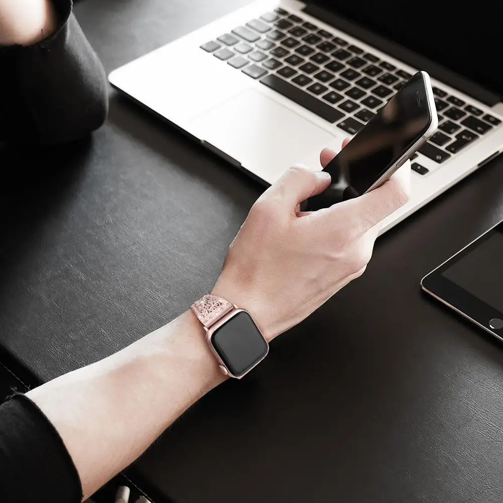 Ремешок для часов женский из нержавеющей стали браслет Apple Watch Series 1 2 3 38 42 40 44 мм 5