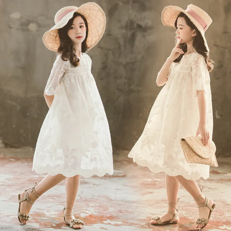 

Girls Gauze Princess Dress Summer 2019 New Style Middle And Large Children CHILDREN'S DAY Performance Host Fairy Fashionable Ful