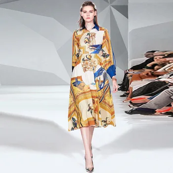 

Autumn women dress hot fashion print long sleeves dress A735