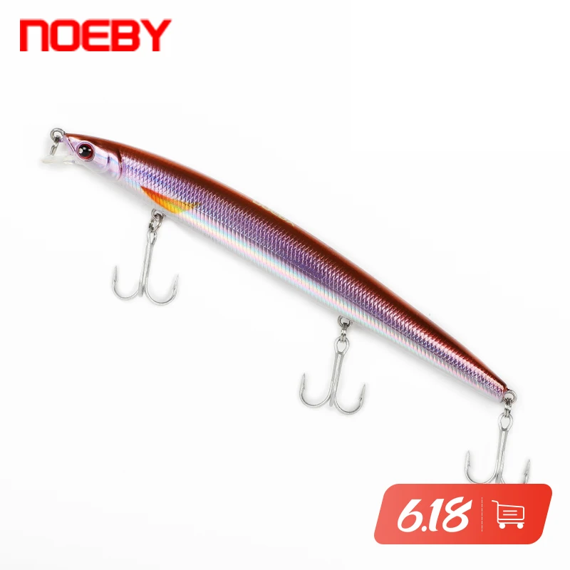 

NOEBY NBL9127 Fishing Lure Floating Minnow 130mm 12g Wobbler Hard Bait with VMC Hooks 3D Eyes Saltwater