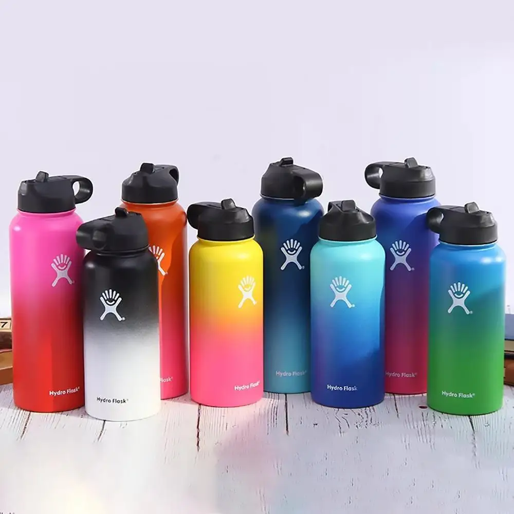 Najtaniej Butelka wody ze stali nierdzewnej Hydro Flask 18 oz 32 oz 40 oz Tumbler próżniowa butelka z izolacją szerokie usta podróży na zewnątrz butelki sportowe