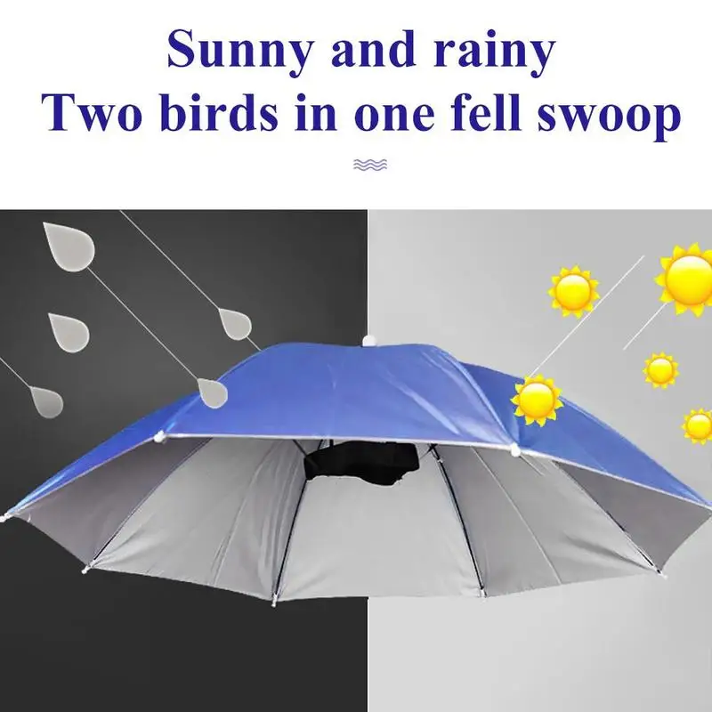 Foldable Parasol Hats Fishing Umbrella Outdoor Beach Accessories Hiking Headwear Tackle Hat Camping Portable Sport Z7T6