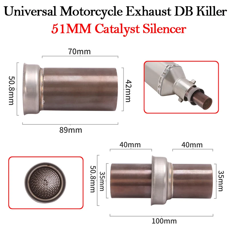 51Mm Db Killer Scarico Moto Universale Catalitico Yoshimura Catalizzatori Di Fuga Silenziatore Moto Silenziatore 50.8Mm Slip On