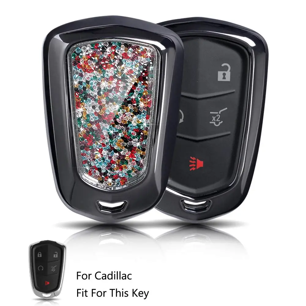 Автомобильный чехол для ключей для Cadillac Escalade ESV XTS ats, CTS SRX CT6 ATS-L XT5 DTS STS ELR CT5 XT6- Smart Fob чехол сумка для ключей - Название цвета: Option 3