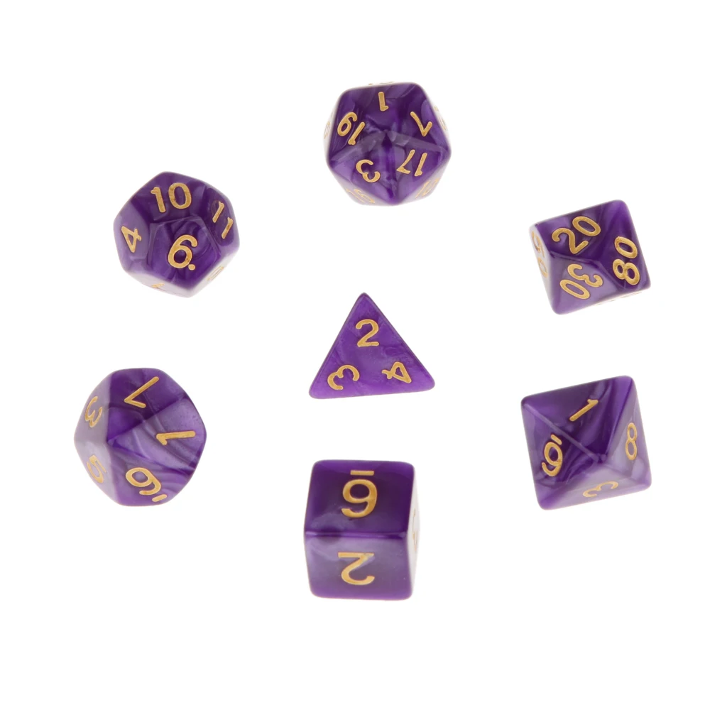 7pcs TRPG Games Parts D&D Gaming Dices D4-D20 Acrylic Dices 6 Colors Available 7pcs TRPG Games Parts D&D Gaming Dices D4-D20 Acrylic Dices 6 Colors Available