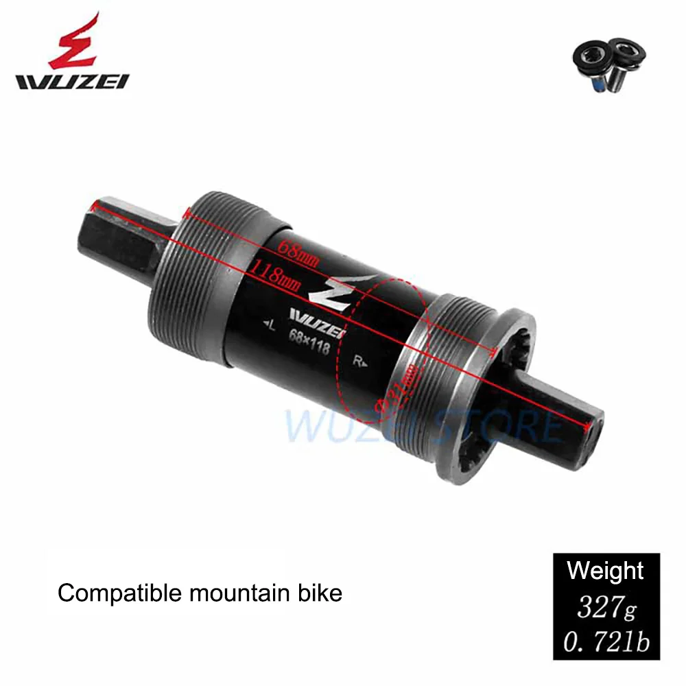 68x118mm MTB велосипед BSA Нижний кронштейн оси 68 мм 80 мм 100 мм английская резьба BB квадратный Конический Стальной подшипник зимние Велосипеды Запчасти для электровелосипедов - Цвет: 68x118mm