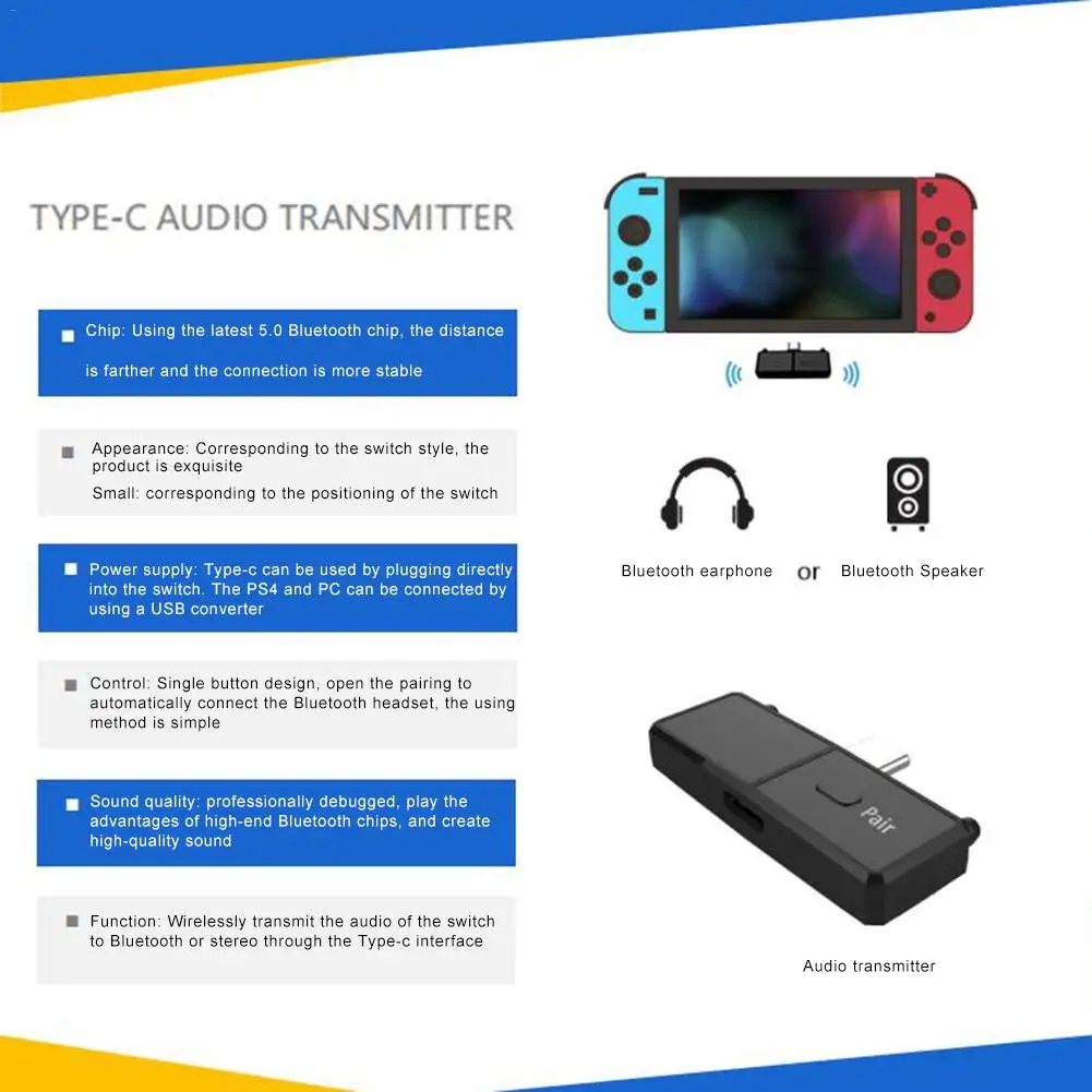 Bluetooth 5,0 аудио передатчик адаптер беспроводной передатчик для Bluetooth наушников ТВ