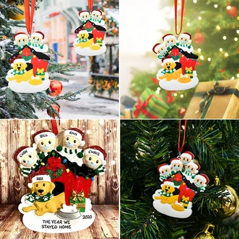 

2020 Christmas Tree Hanging Ornaments Family with Pets Ornament Christmas Pendants Decor DIY BJStore