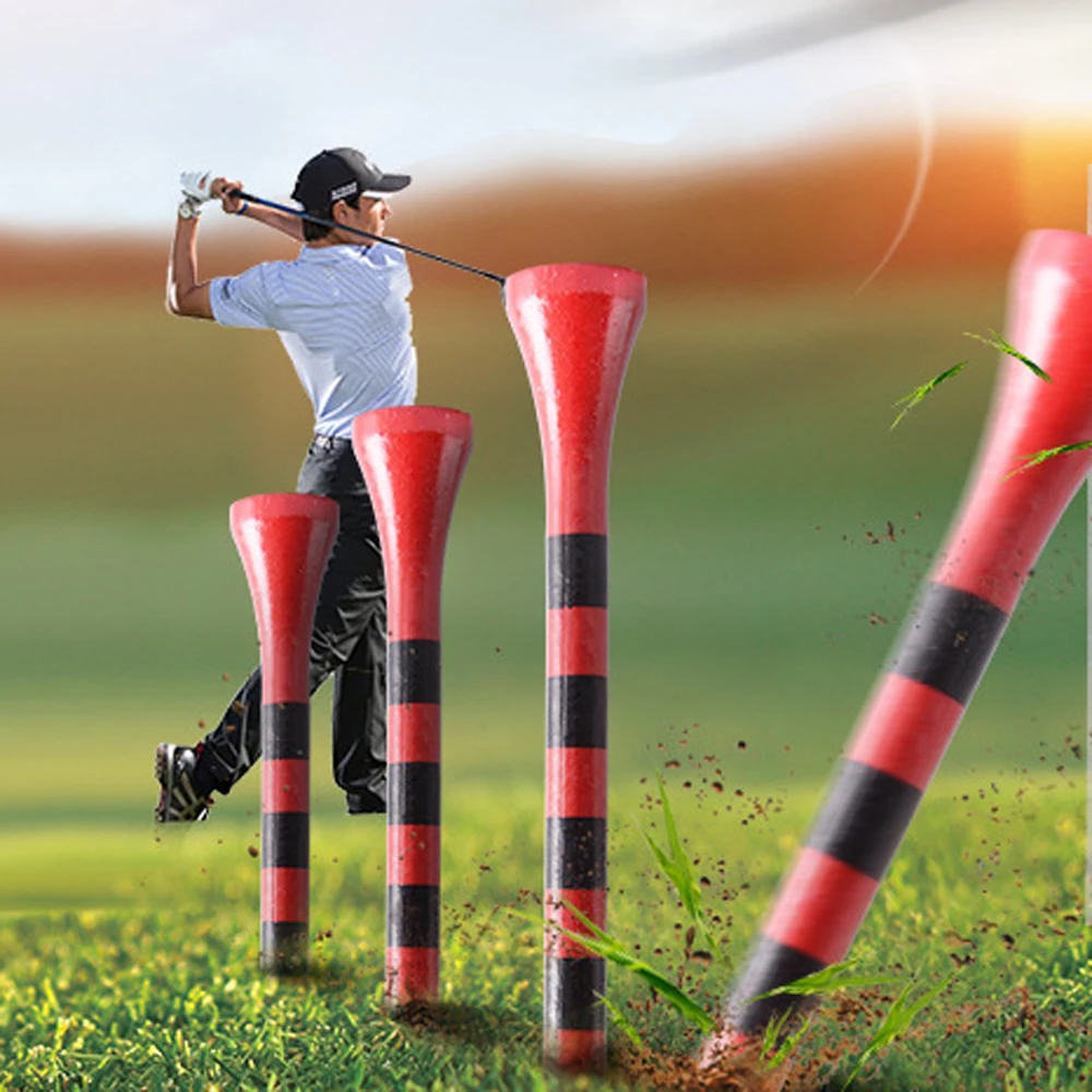 100pcs/Bag Bamboo Golf Tees Wite Red Yello With Black Stripe Mark Scale 70mm 83mm Golf Accesories 2 size New Colorfull 2