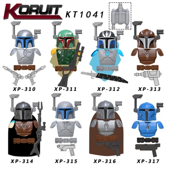 

8pcs Star Wars Mandalorian Figure Head Set Trooper Kylo Ren Darth Vader Padme Luke Yoda Leia Building Blocks Kids Toys