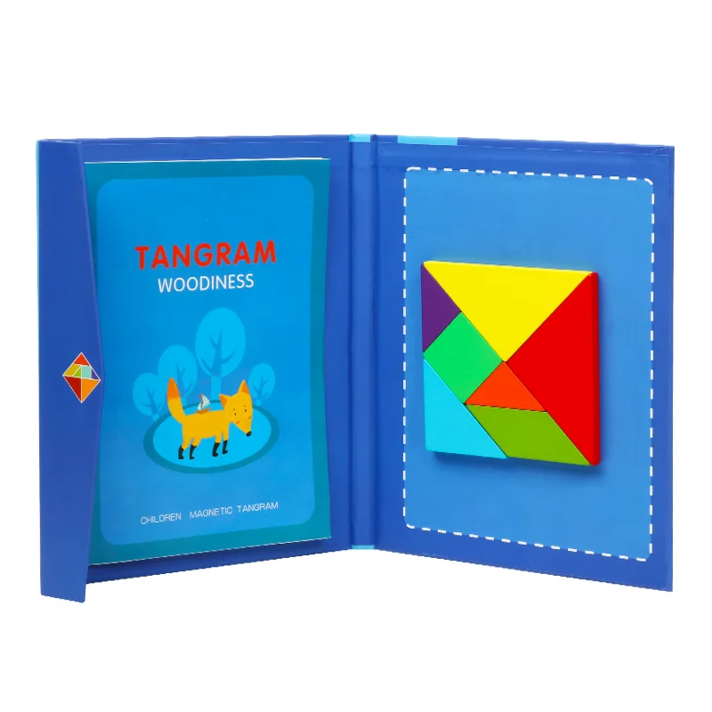 Монтессори обучающая Волшебная книга Магнитная 3D Головоломка Tangram игра креативная головоломка магнитная головоломка подарок для мальчиков и девочек PT-12