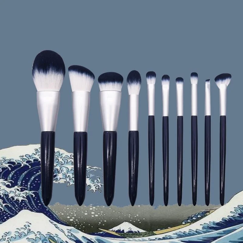 Professional Cosmetic Brushes 10 Pcs Synthetic Hair Makeup Brushes Set 