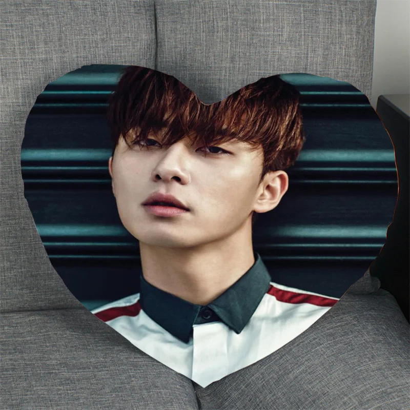 Custom Park Seo Jun Kpop Pillow Case Heart Shaped Zipper Cover Satin Soft No Fade Home Textile Decorative | Дом и сад