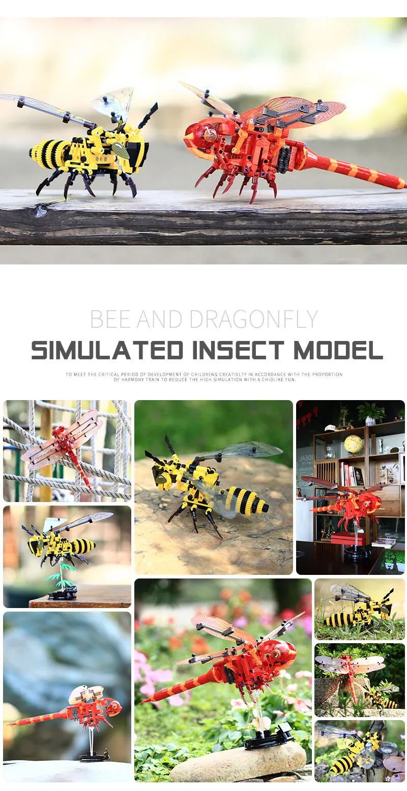 236Pcs Wasp Insect Model Building Blocks Set Easy to Build Toys Bricks Kid Gift