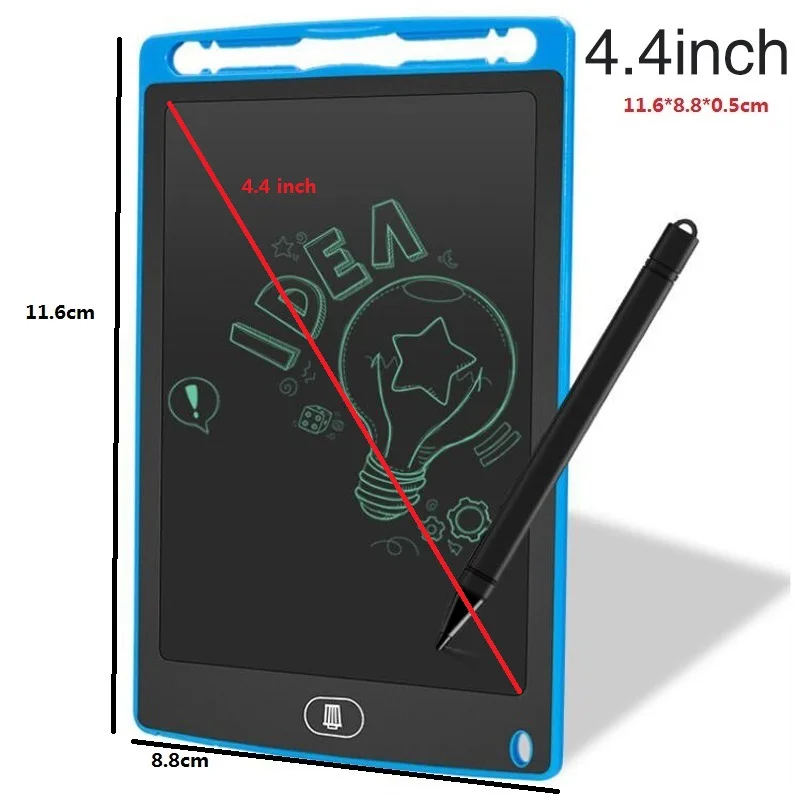 A3 A4 A5 ЖК цифровой планшет портативный светодиодный графический планшет доска для рисования детская Люминесцентная доска граффити ручная роспись - Цвет: 4.4 inches blue