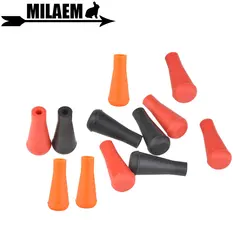 Puntas de punta de flecha de goma para tiro con arco, accesorio de madera de bambú para práctica de tiro, ID de 12 piezas, 8mm/6mm