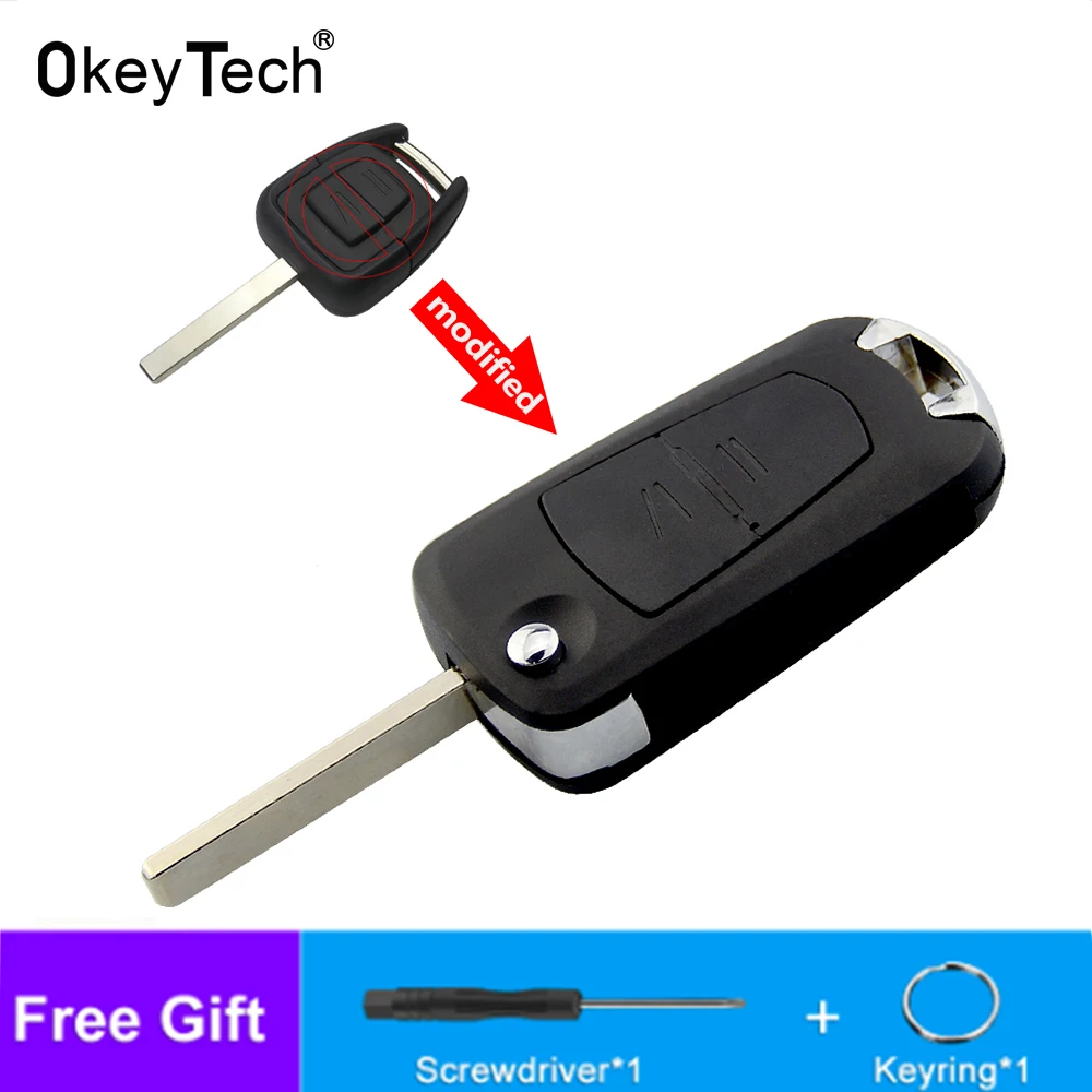 

Okeytech 2 Button Modified Car Flip Remote Key Shell For Vauxhall Opel Astra Zafira Vectra Omega (HU100/HU46/HU43/YM28) Key Case