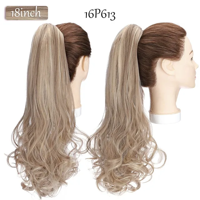 S-noilite Synthetic 12-26inch Claw Clip On Ponytail Hair Extension Ponytail Extension Hair For Women Pony Tail Hair Hairpiece 16P613-new