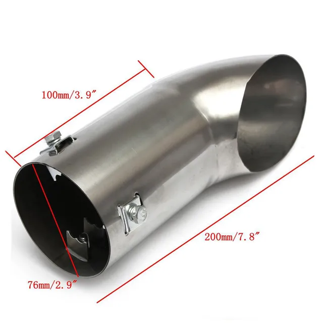 Terminale Di Scarico Auto Nero - Ingresso 51mm Uscita 76mm, Acciaio Inossidabile Per Modifiche Estetiche