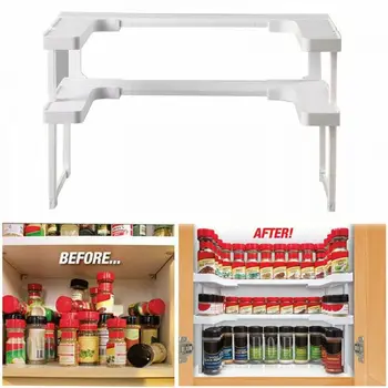 

Kitchen Cabinet Spice Shelf Organizer Adjustable Cupboard Organizer Kitchen Storage Shelf Rack Organizer Cabinet Tool