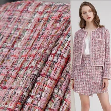 Ткань Франция красный розовый Твид ткани осенний пиджак платье костюмы материалы для одежды швейная ткань метр