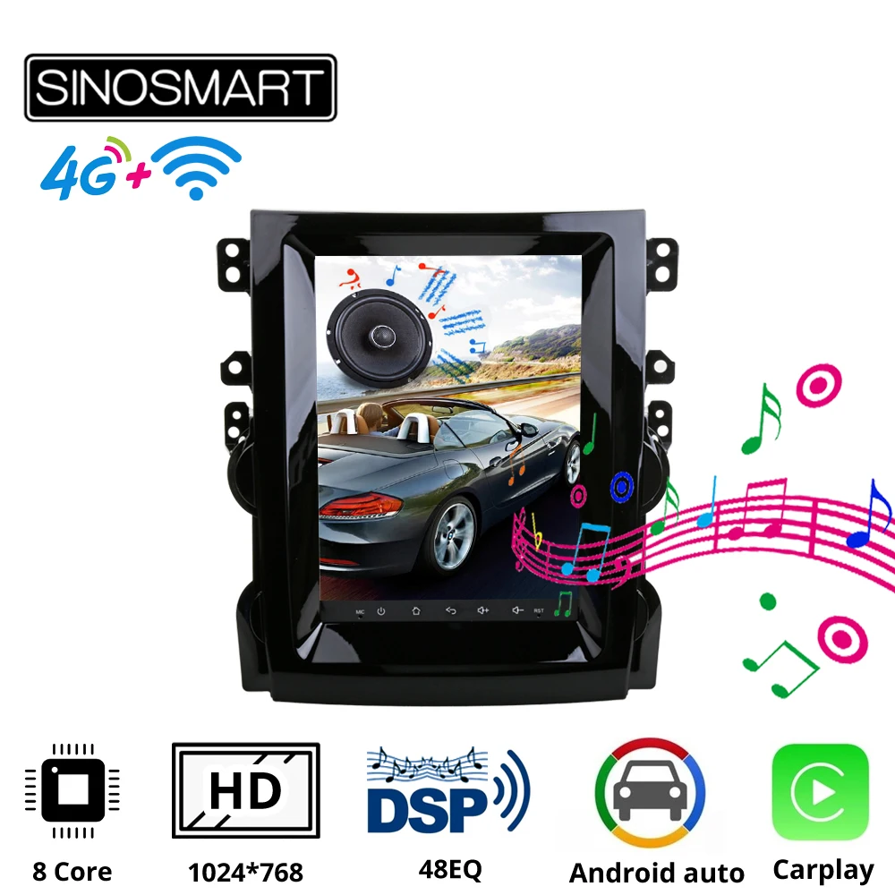 Sinosmart 9 7 Ǝ ядер DSP Tesla стиль вертикальный экран автомобиля gps Мультимедиа Радио