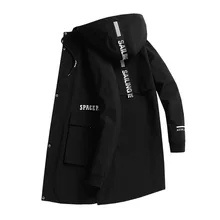 8XL длинная мужская куртка Осенняя ветровка с капюшоном с буквенным принтом Свободный бомбер уличная свободная дышащая хип-хоп пальто; YA083