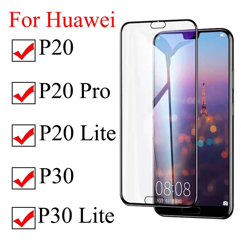 Screen Protective Glass for Huawei P30 P20 P20pro P20lite Full Cover Crystal Tempered Glass for huawai P20 P30 Lite Protection