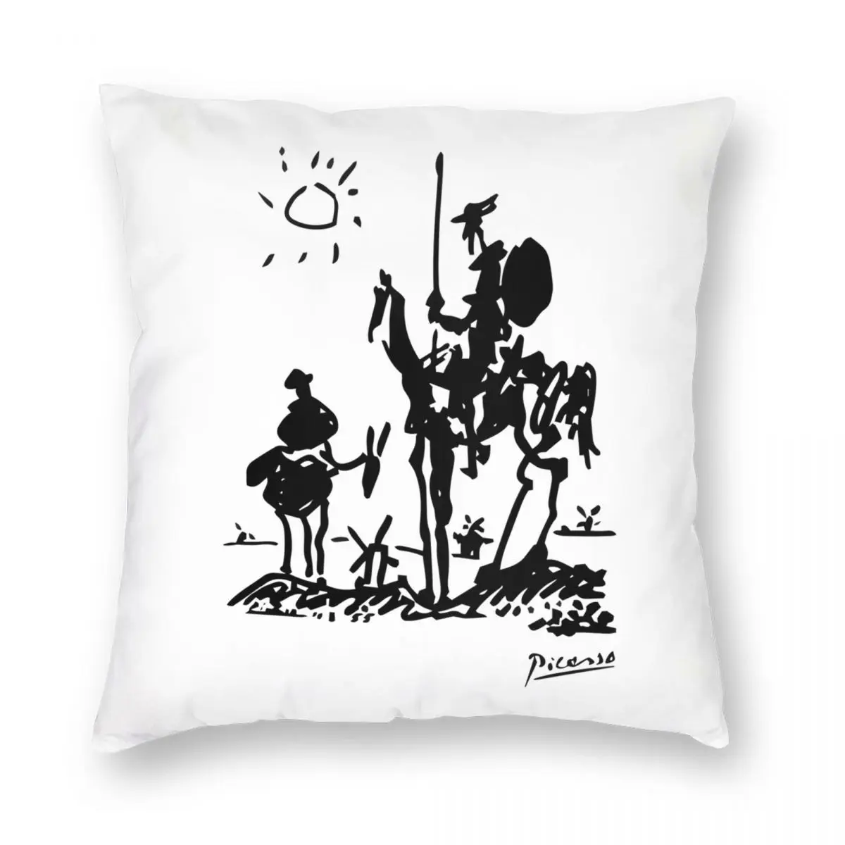 

Pablo Picasso Don Quixote Square Pillowcase Polyester Linen Velvet Creative Zip Decor Pillow Case Home Cushion Cover