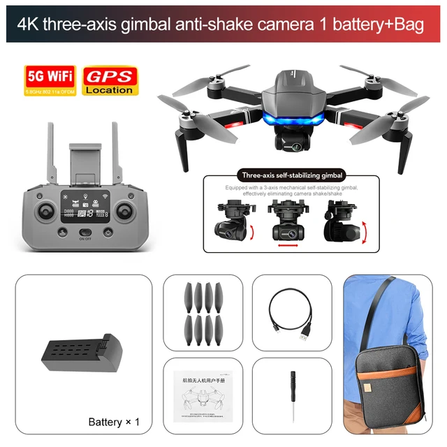 2022 New S7S Drone Profesional 6K GPS HD Camera 3-Axis Gimbal Anti-Shake Aerial Photography Brushless Foldable Quadcopter Toys