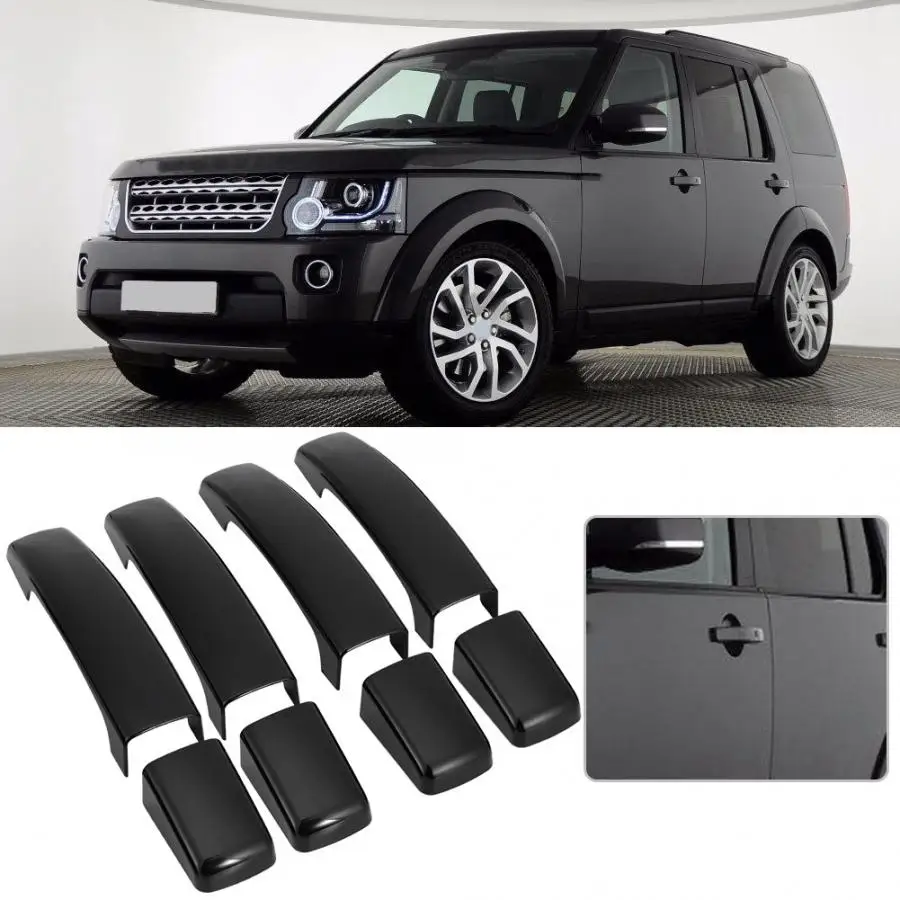 

8pc ABS Plastic Piano Black Outer Door Handle Trim Cover Fit for Land Rover Discovery 4 No Hole Car Door Exterior Door Handles