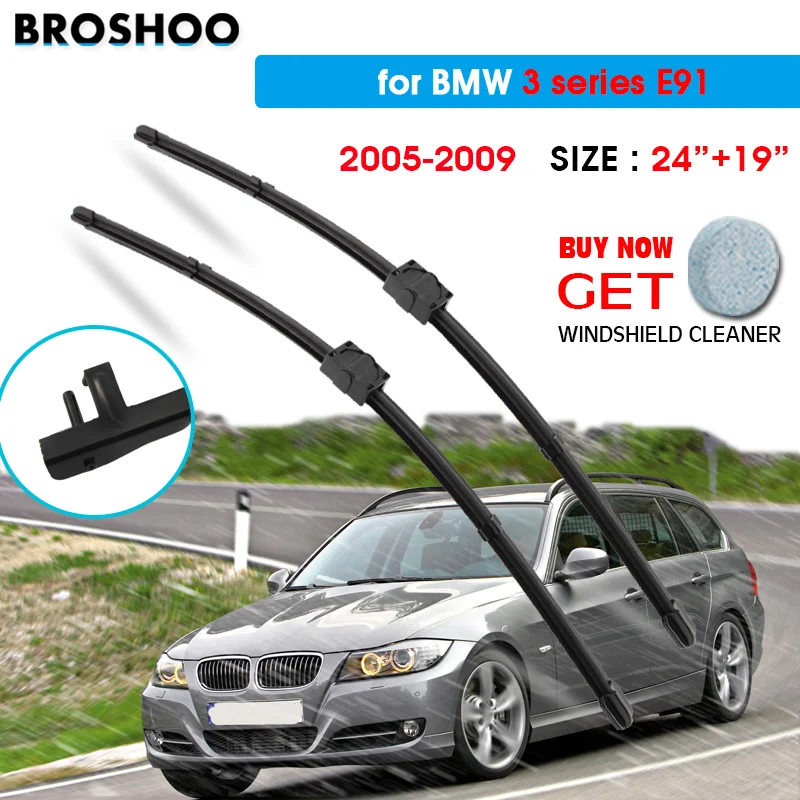 

Щетка стеклоочистителя для BMW 3 серии E91 24 "+ 19" 2005-2009 автомобильные стеклоочистители для лобового стекла щетка для мытья окон автомобильный б...