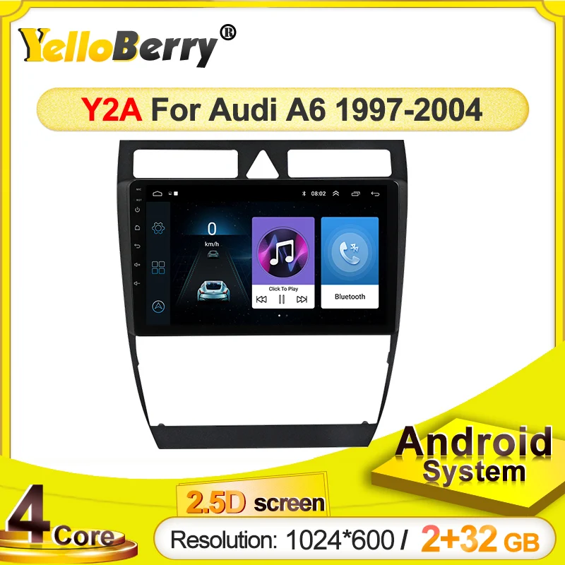 Автомагнитола 1024*600P Android 9 0 2 + 32 ГБ GPS для Audi A6 C5 1997-2004 мультимедиа bluetooth IPS экран без