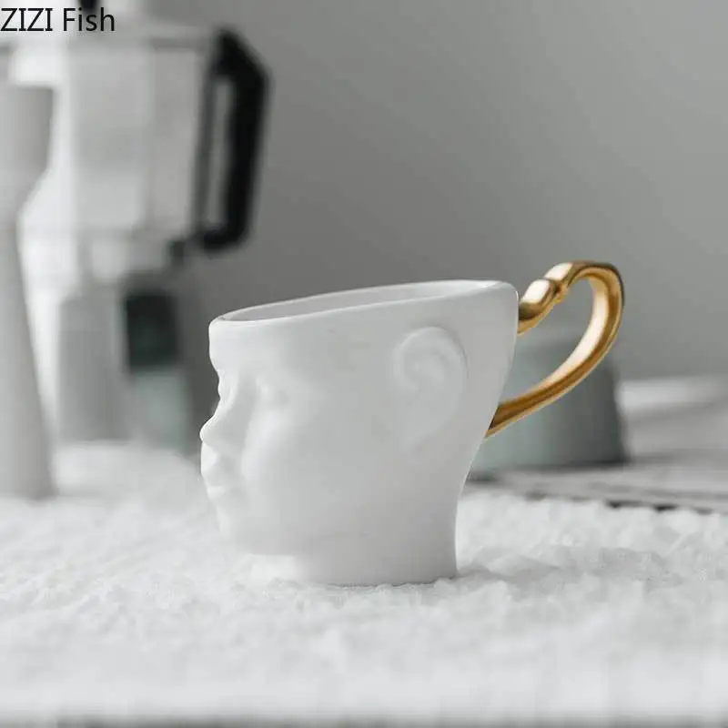 

Creative Face Shape Cup Milk Coffee Ceramics 200ml Water Cup Funny Mug Cute Cup Kids Christmas Party Birthday Gift