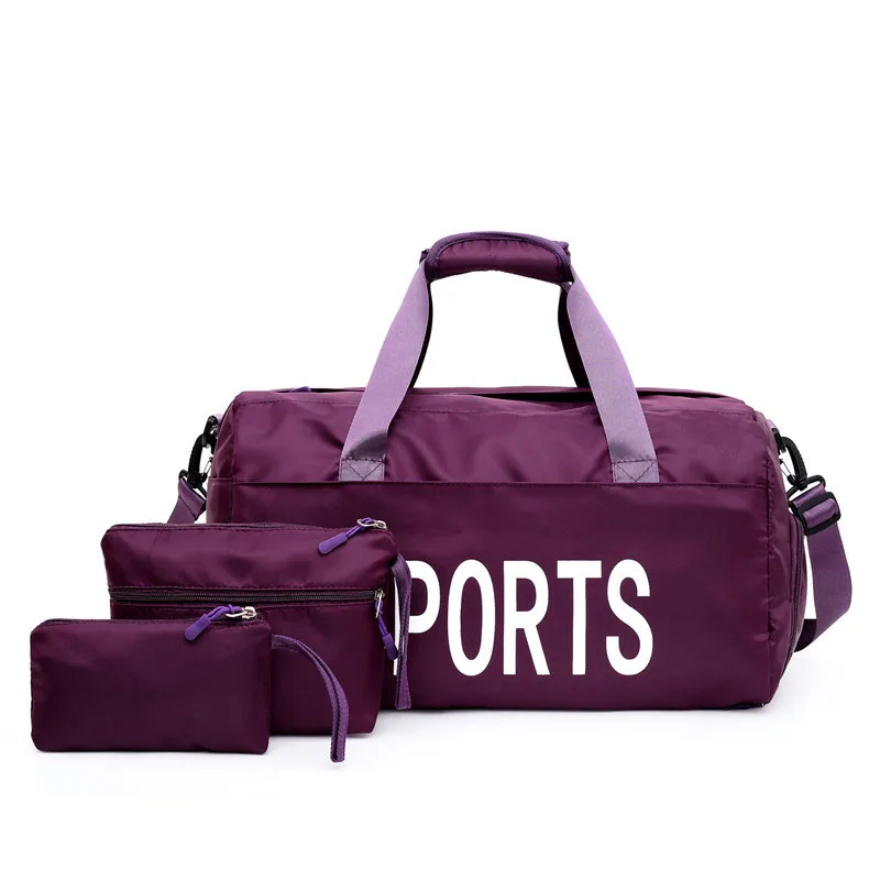 Purple 3 шт./компл. сумки для спортзала для женщин багаж спортивная сумка Tas Sporttas сумка на плечо дорожная Bolsa Deporte спортивные Gymtas XA902WA - Цвет: Purple