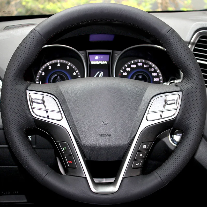 LUNDA черный из натуральной кожи замша прошитый вручную чехол рулевого колеса