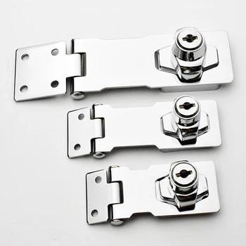 

Multi-function child lock Closet Door Chrome Plated Metal Keyed Hasp Lock Drawer Lock Cabinet Latch Cupboard Desk Hasp Locks