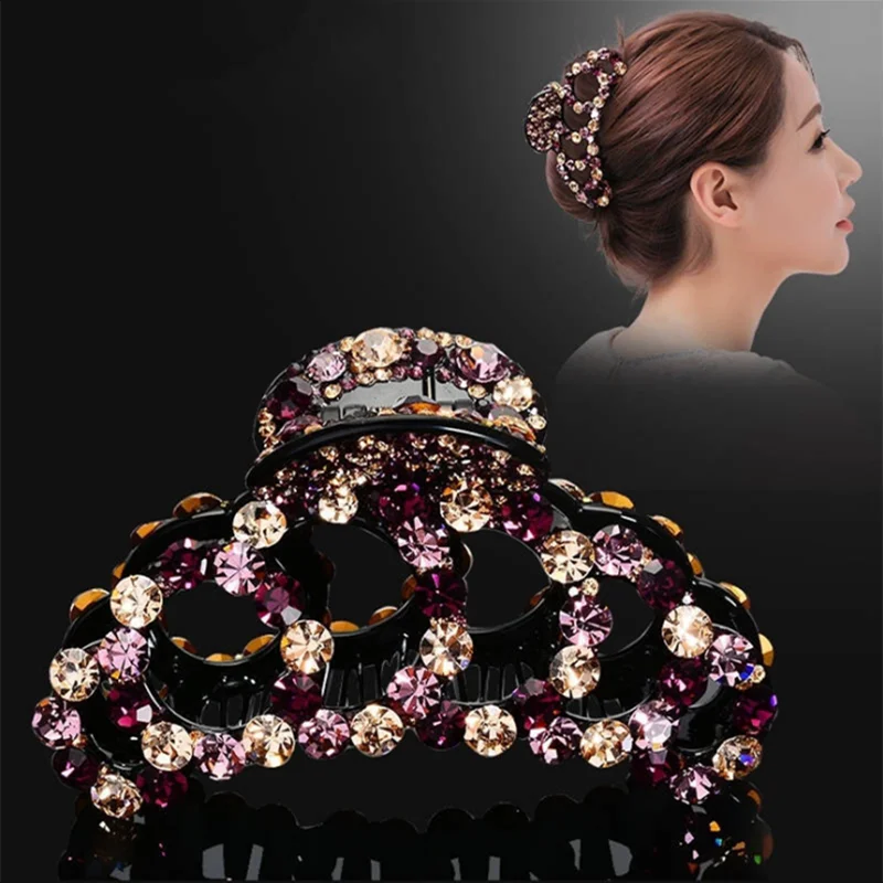 

Personality grab clip large hair accessories Korean rhinestone lady hair clip elegant lady accessories gifts