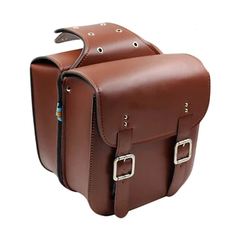 

Bicycle Bag Hanging Bundled Saddle PU Leather Iron Button Shoulder Tool Bike Beam Modification Exquisite Craft Brown Black