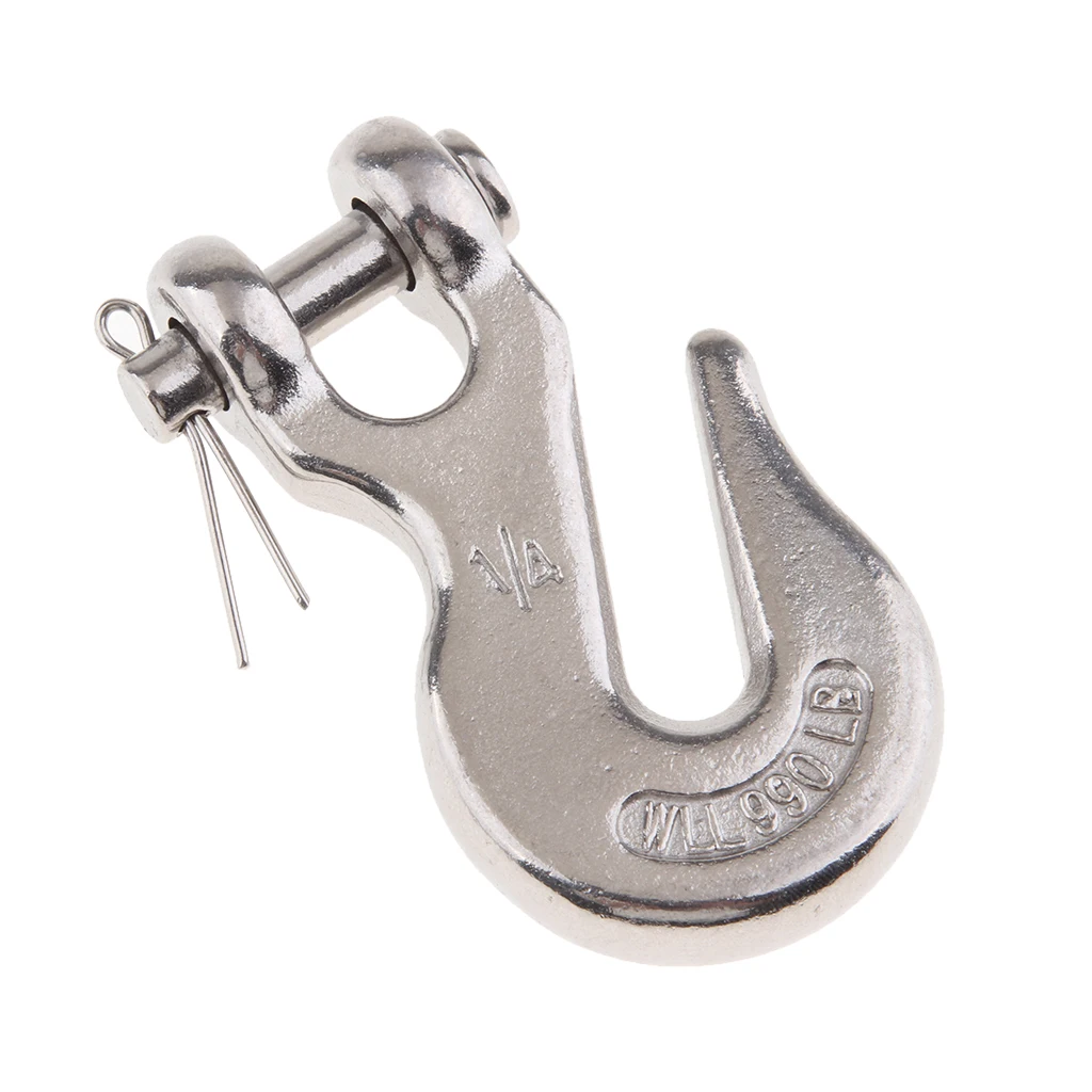 1/4 Inch Clevis Grab Hook Boat Truck Trailer Rigging Tow Chain Tie Down Hook
