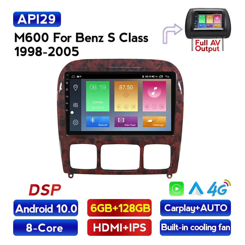 Автомобильный мультимедийный GPS-радиоплеер для Mercedes Benz S Class 1998-2005 W220 S280 S320 S430 S500 S55