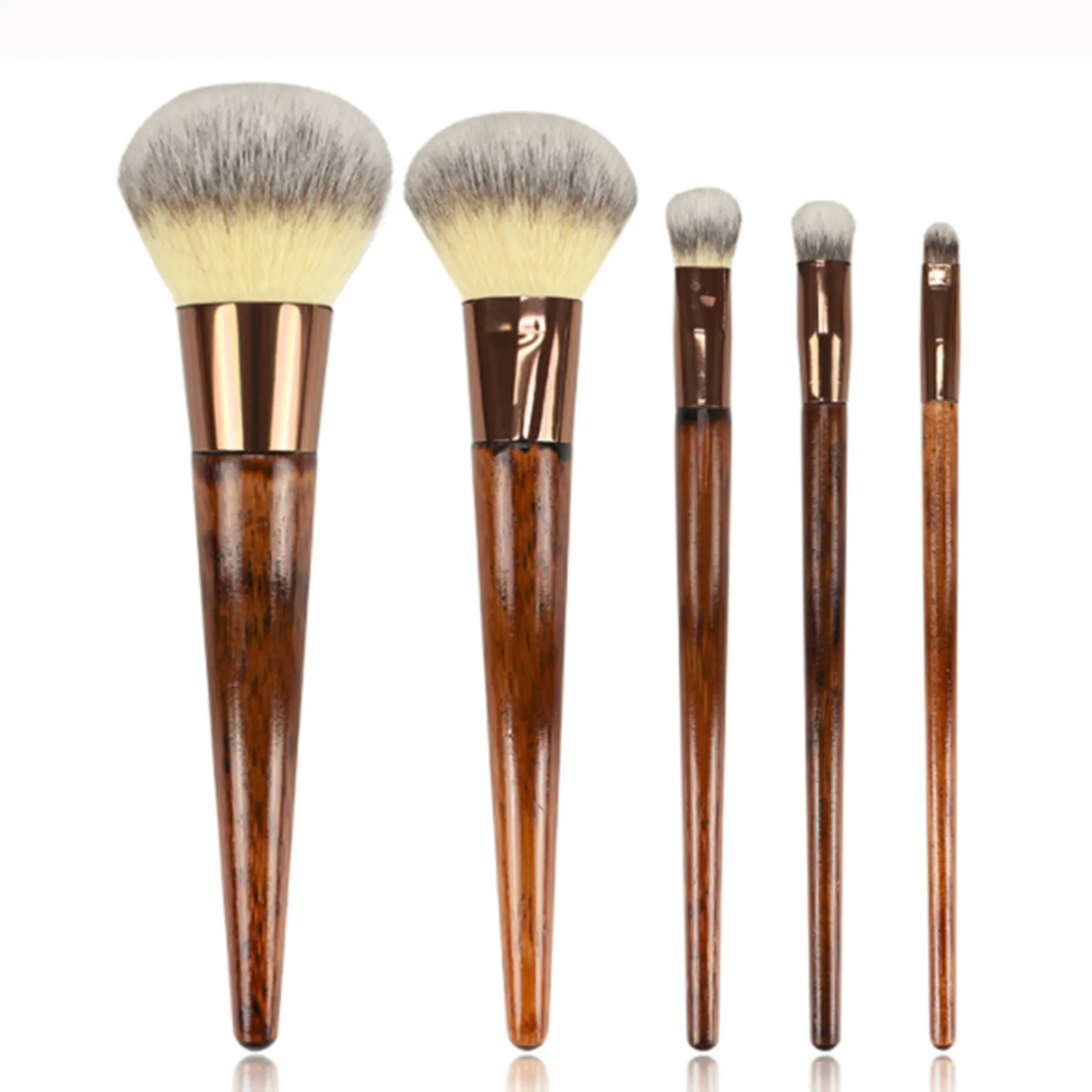 

5pcs high quality bamboo handle make up brush set with cruelty vegan hair cosmetics tools set